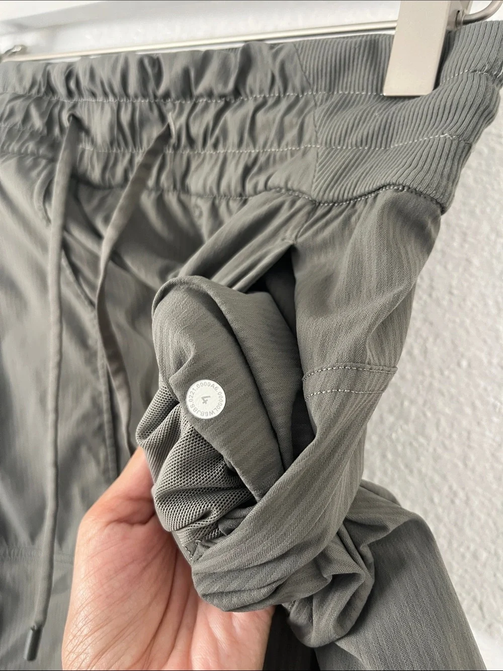 Lululemon Beyond the Studio Cropped Grey Sage Athletic Pants Size 4 STAIN